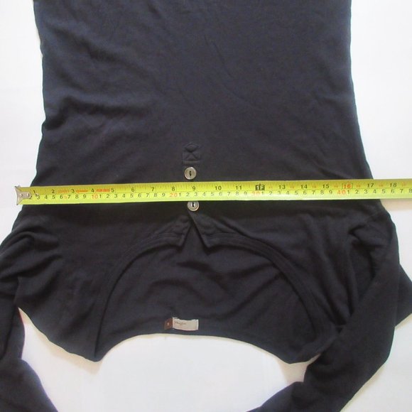 Wilfred Aritzia  Blouse Top Black 3 Buttons Cotton  Women Medium - Picture 8 of 10
